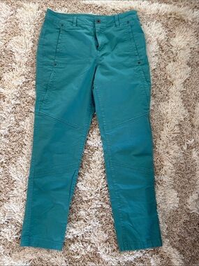 Eddie Bauer  Teal Cropped Ankle Work Pants